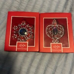 Two Lexon Gemmed Ornaments - new in box